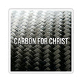 Square Sticker — "Carbon for Christ" Carbon Fiber Faith Sticker