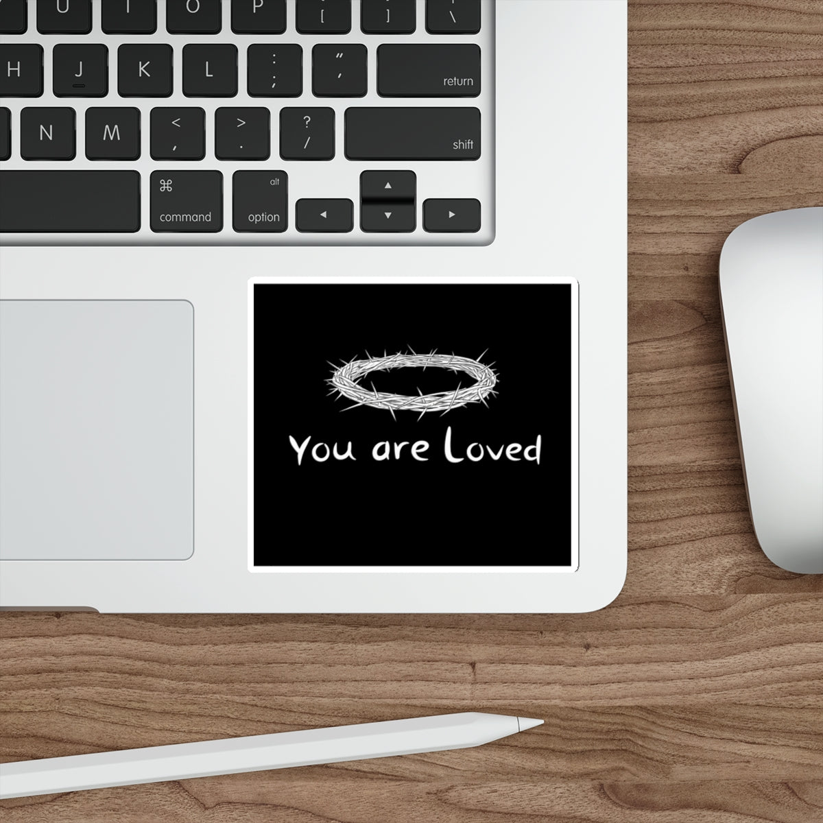 You Are Loved Die-Cut Sticker — White Thorn Halo Inspirational Sticker