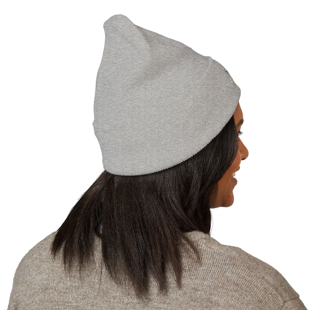 You Are Loved Embroidered Cuffed Beanie — Warm Knit Hat with Halo Design