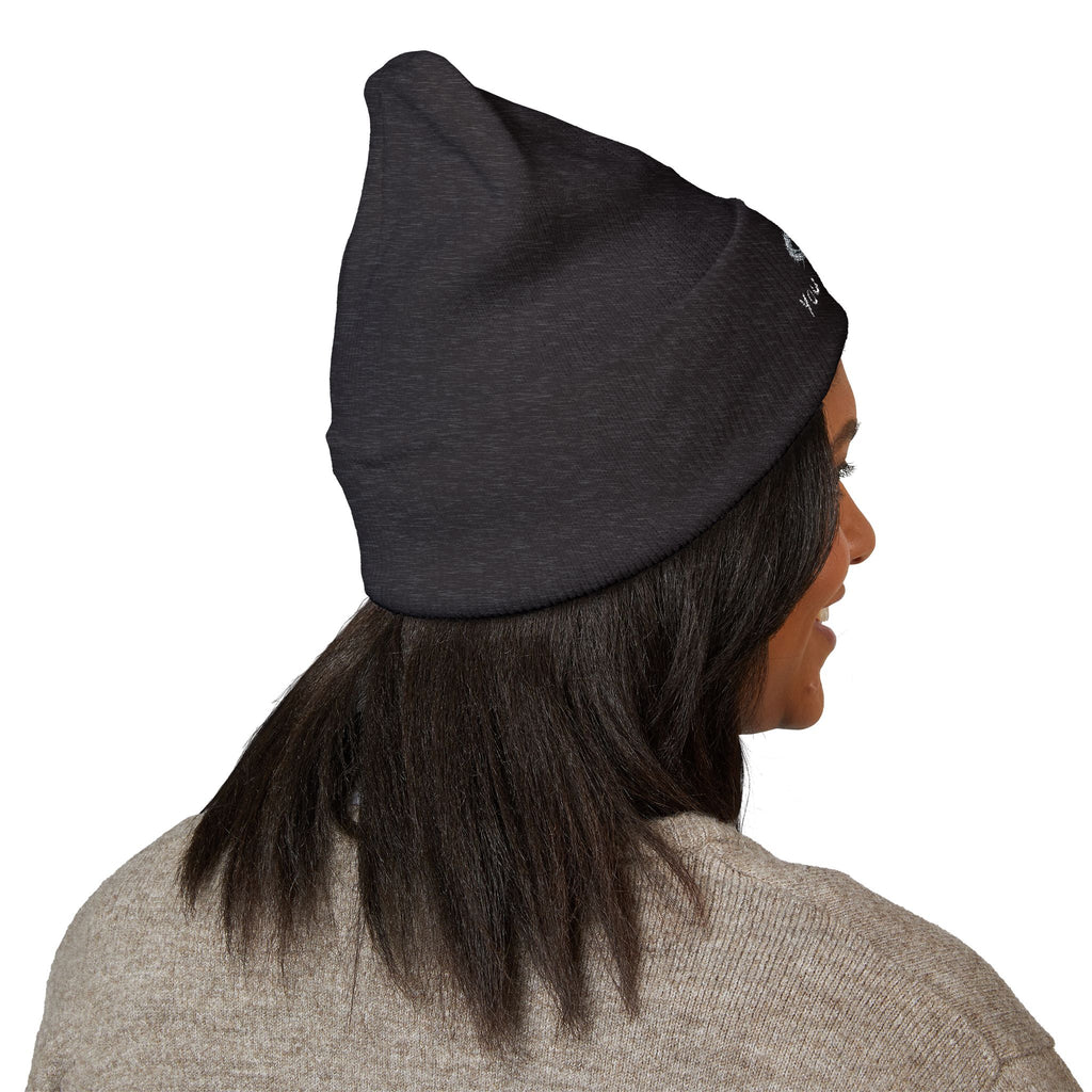 You Are Loved Embroidered Cuffed Beanie — Warm Knit Hat with Halo Design