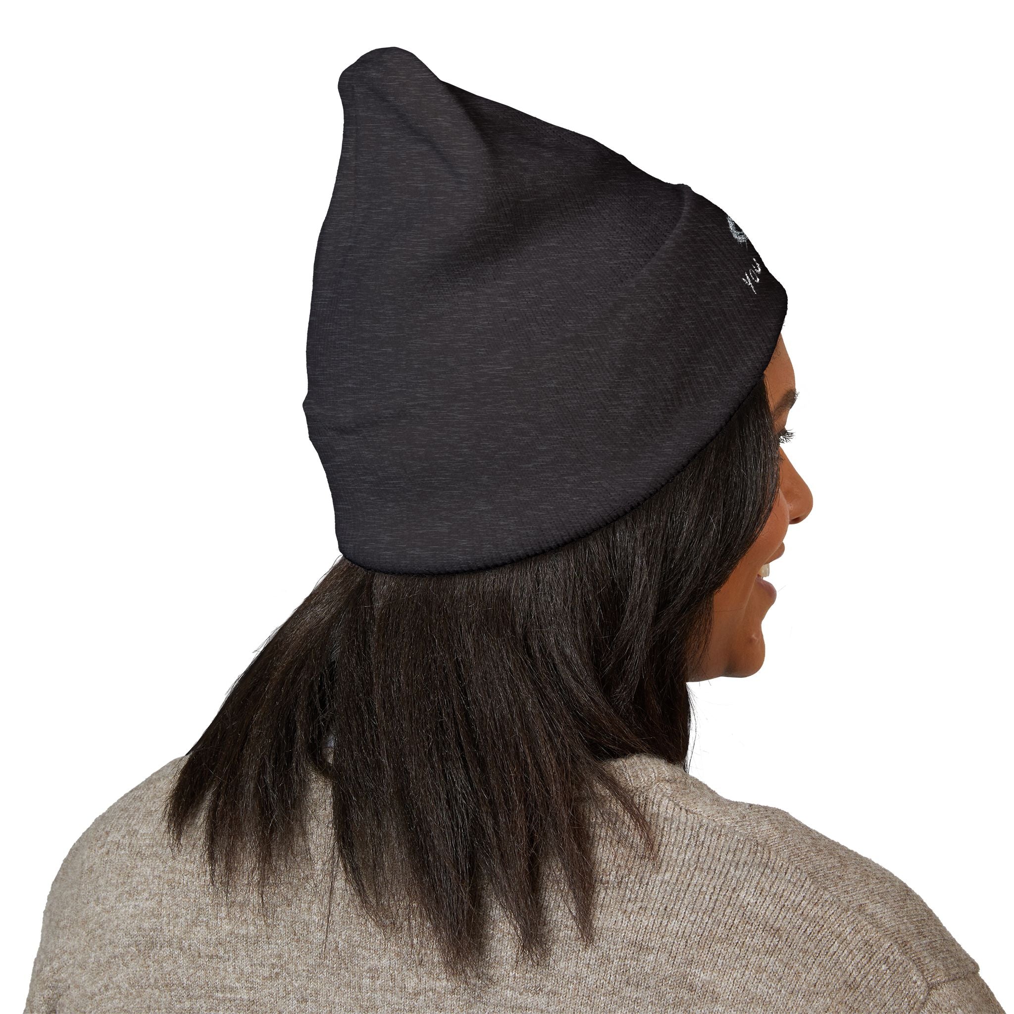 You Are Loved Embroidered Cuffed Beanie — Warm Knit Hat with Halo Design