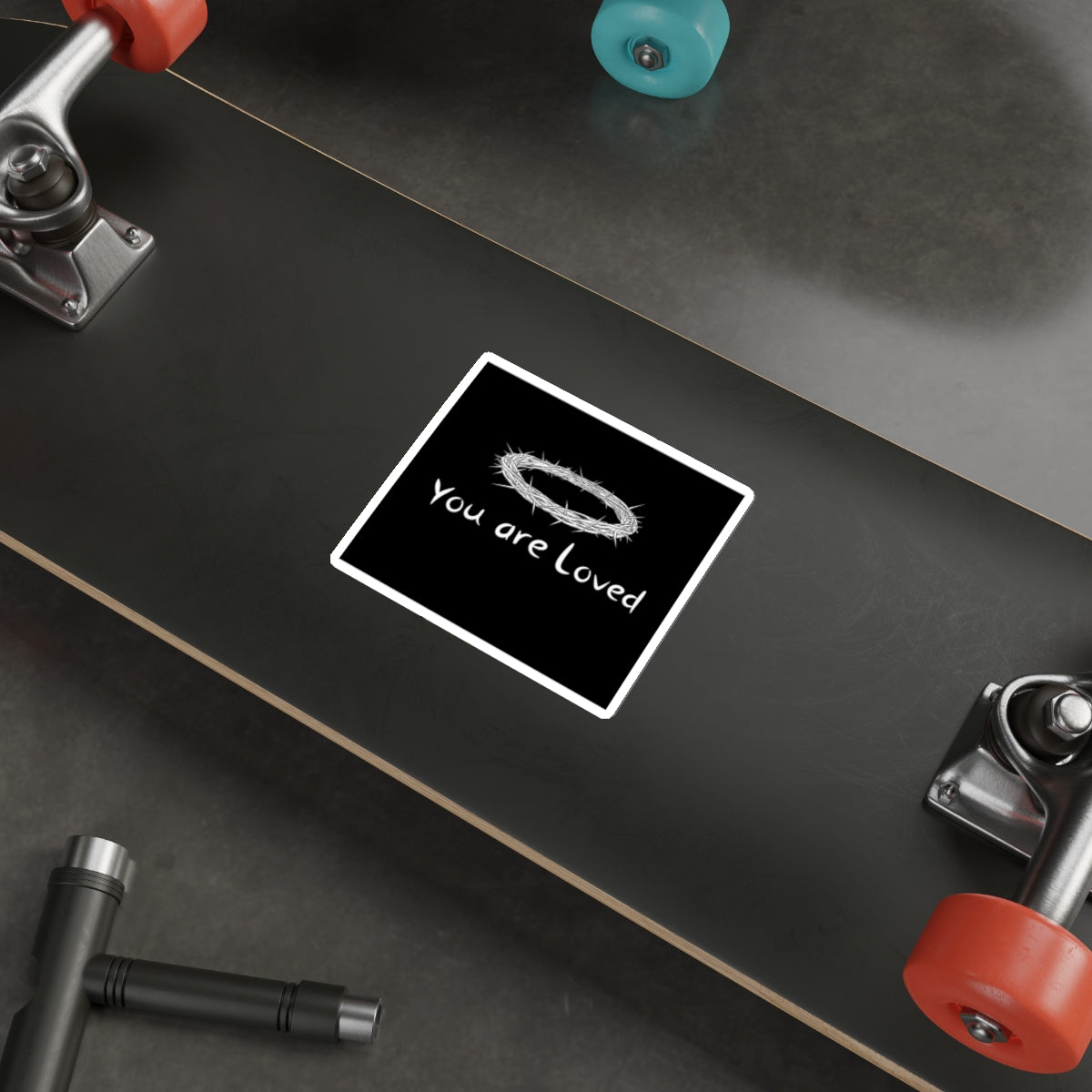 You Are Loved Die-Cut Sticker — White Thorn Halo Inspirational Sticker